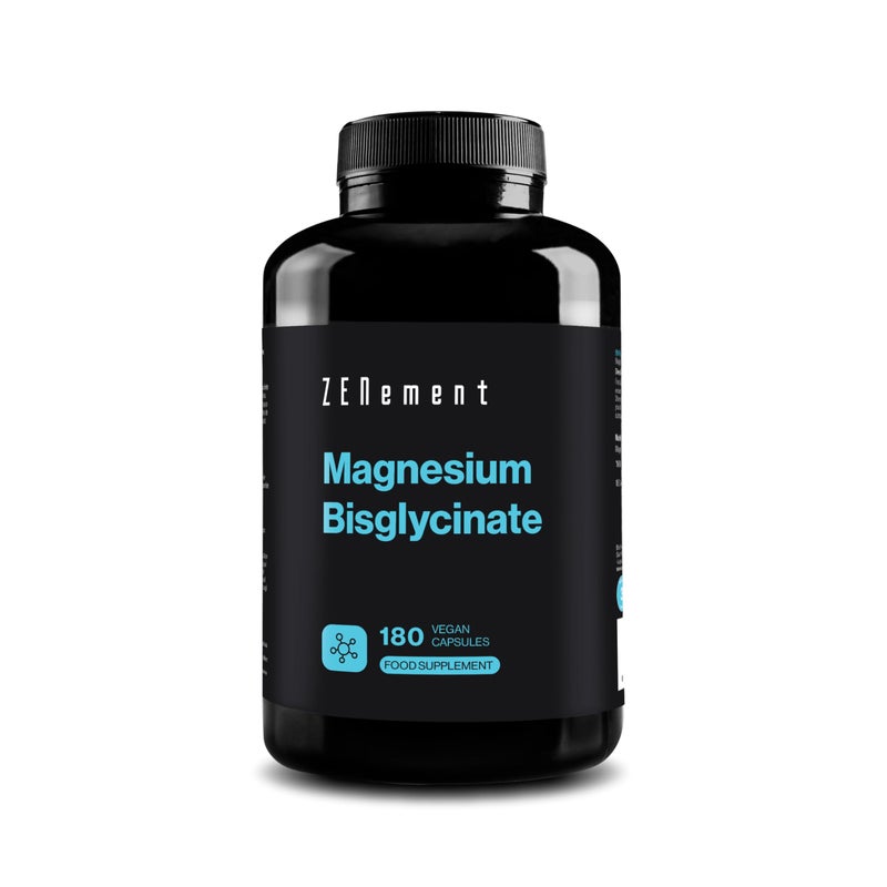 Magnesium Glycinate (Bisglycinate), Chelated Magnesium Supplements | 180 Vegan Premium Capsules (3 Month Supply) | Providing 350mg Elemental Supplement | Zenement